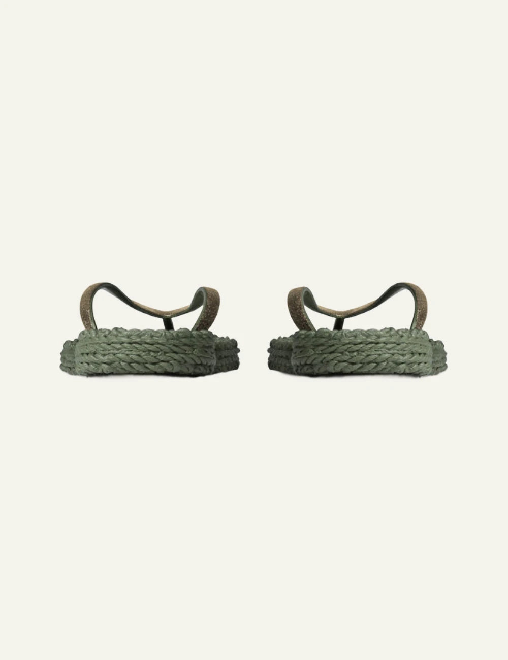 Ilse Jacobsen flip flops green glitter strap braided sole back view