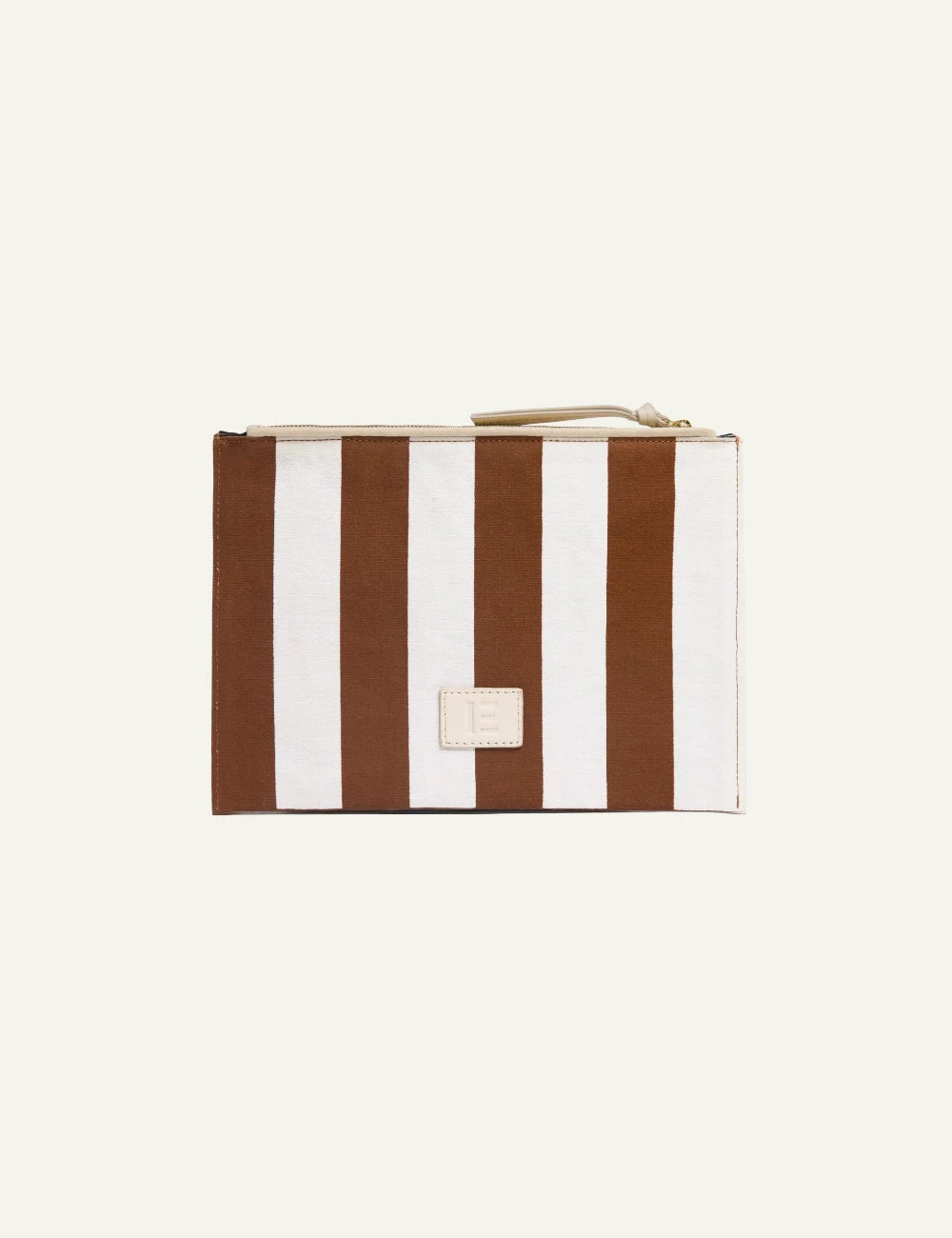 Inoui brown pouch with octopus and wave print back view
