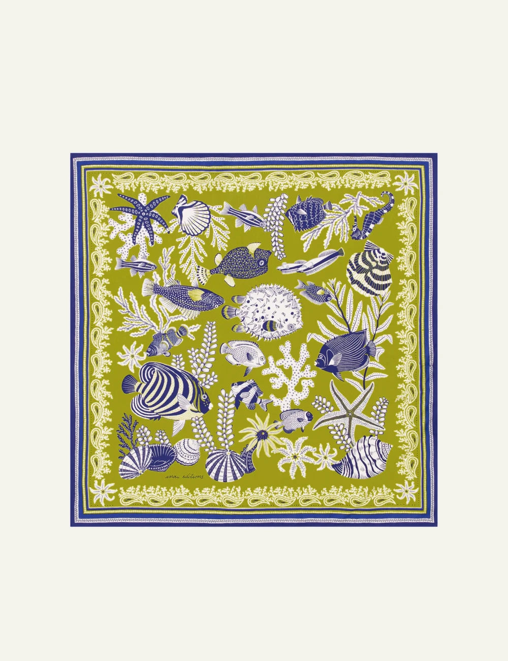 Inoui silk square scarf with colorful artistic animal print