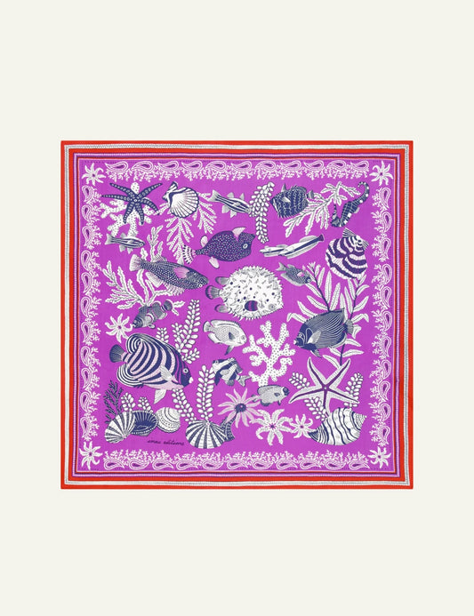 Inoui silk square scarf with cheetah and leopard print