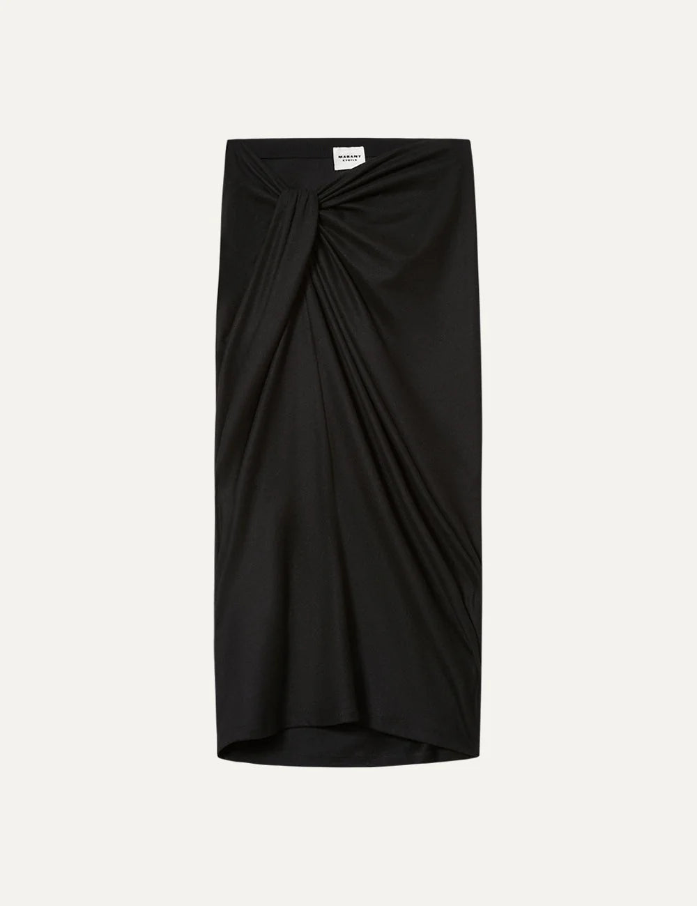 Isabel Marant midi skirt with draped front knot detail.