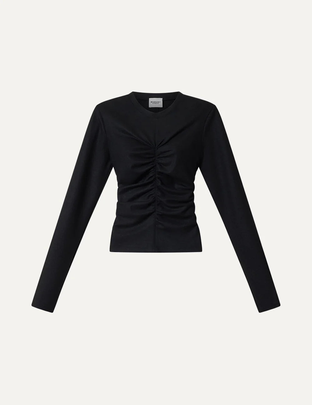 Isabel Marant fitted long-sleeve top with front and back ruching.