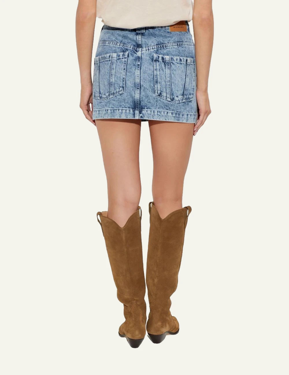 Isabel Marant Juana skirt light blue denim mini straight fit back view
