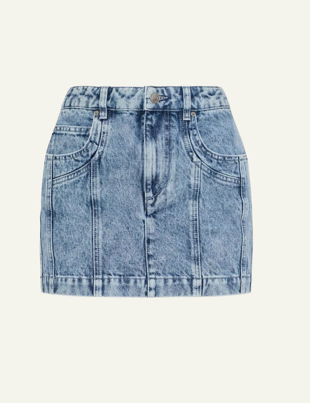 Isabel Marant Juana skirt light blue denim mini straight fit front view