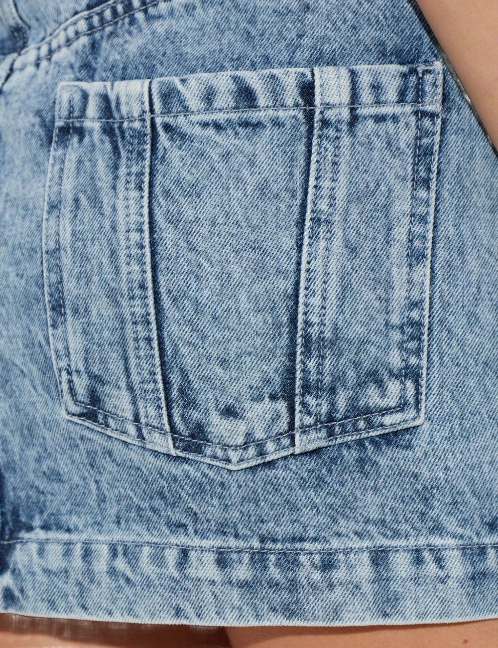 Isabel Marant Juana skirt light blue denim mini straight fit back detail view