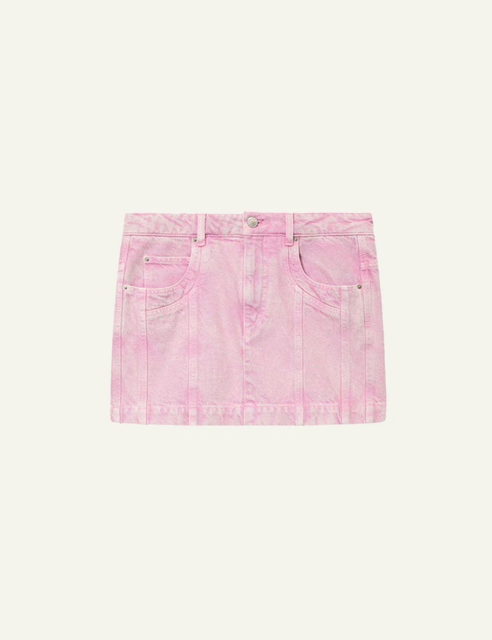Isabel Marant Juana skirt pink denim mini straight fit front view