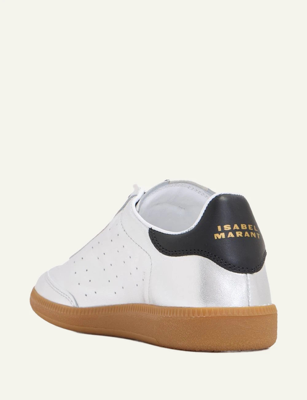 Isabel Marant Kaycee sneakers silver black logo gum sole back view