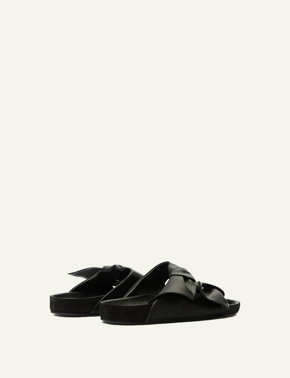 Isabel Marant Lennyo sandals black leather bow flat open toe back view