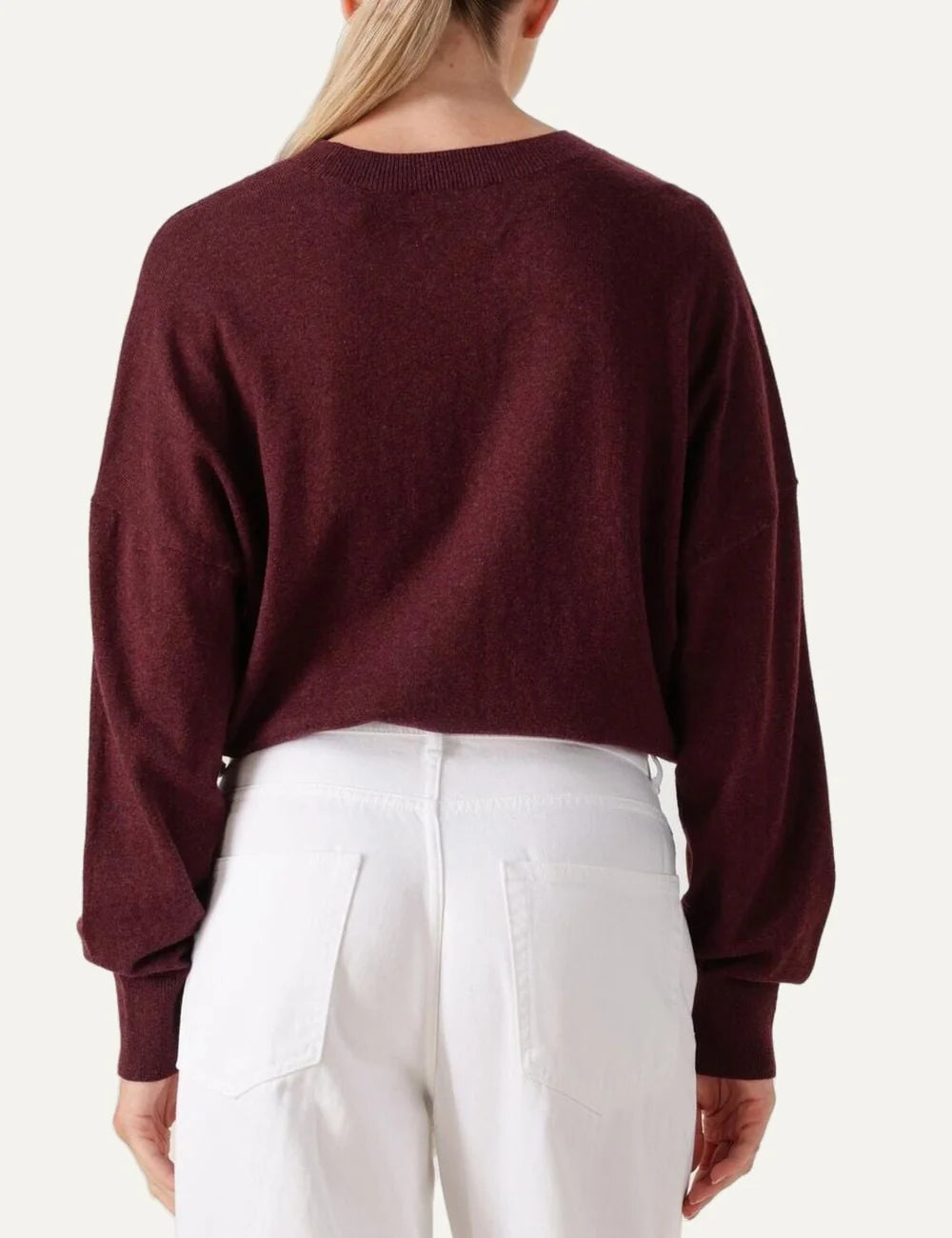 Isabel Marant Marisans burgundy sweater with contrast IM logo and ribbed trims back