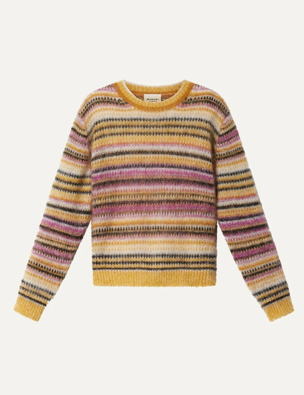 Isabel Marant multicolored striped sweater with brushed texture and ribbed trims.