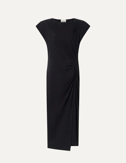 Isabel Marant Nadela midi dress with embroidery and long balloon sleeves.