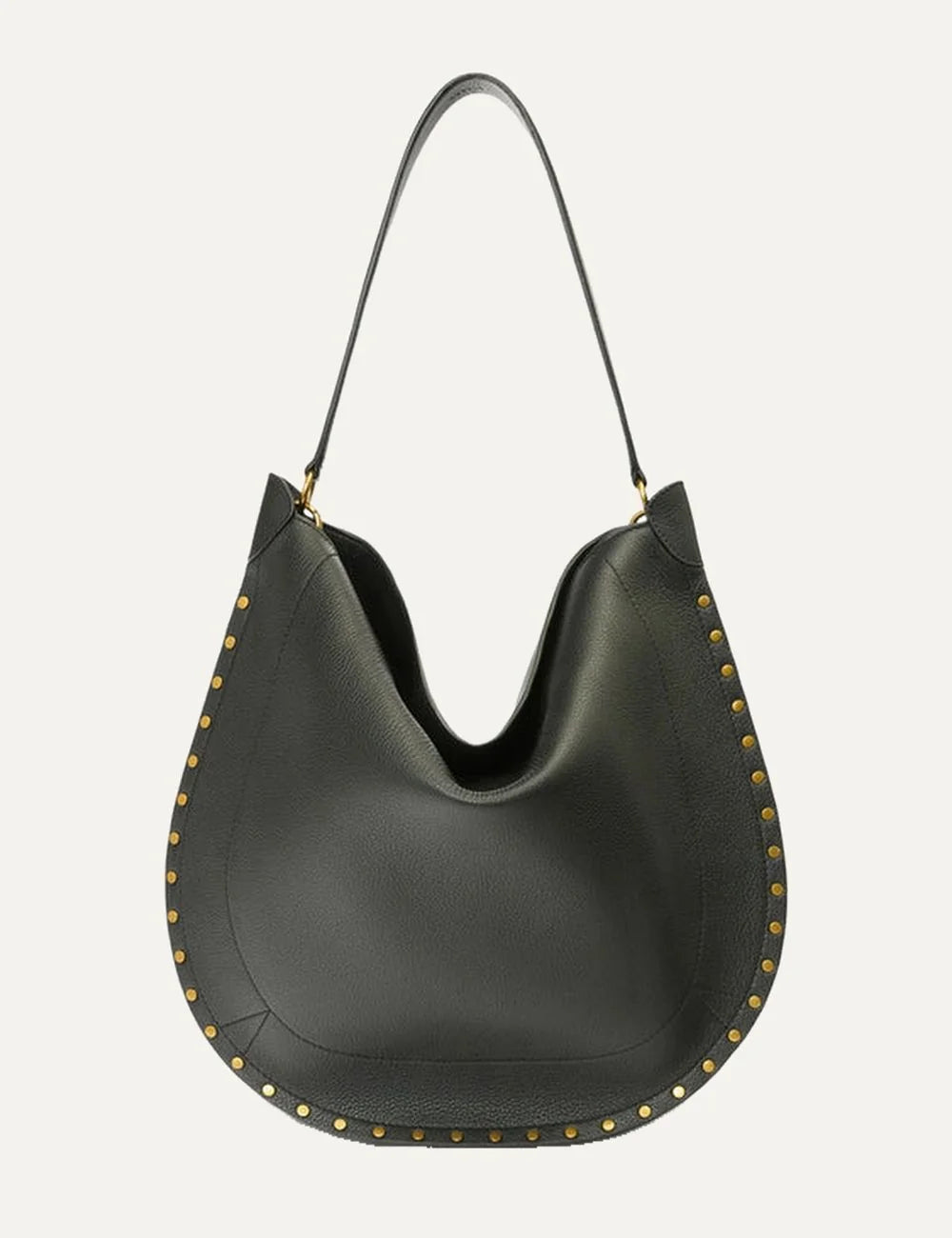 Isabel Marant Oskan Hobo Soft black leather bag with gold-tone studs back