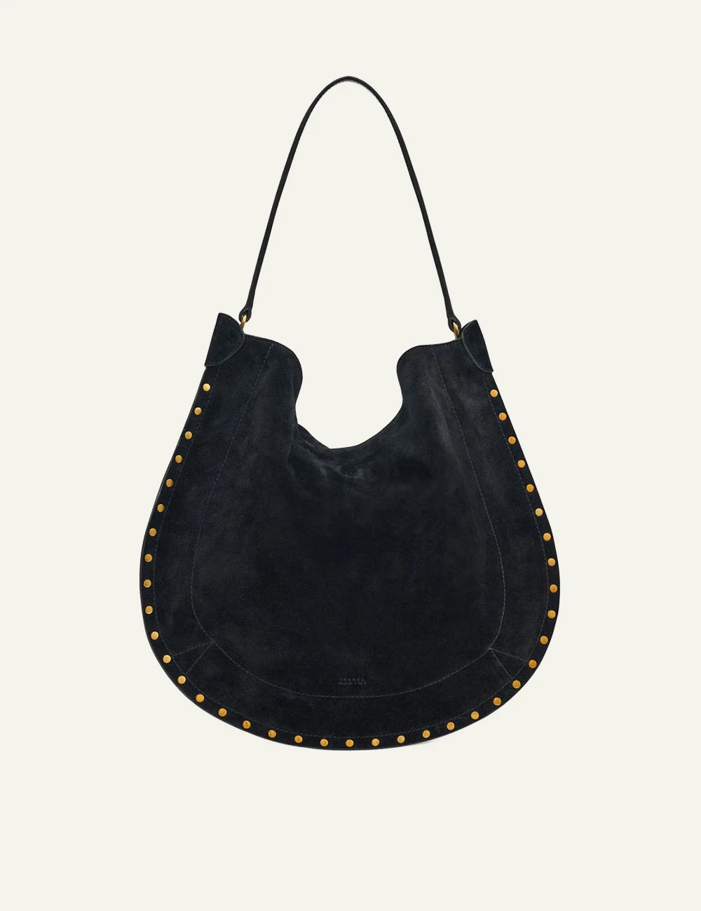 Isabel Marant Oskan hobo suede bag black me studs shoulder bag front