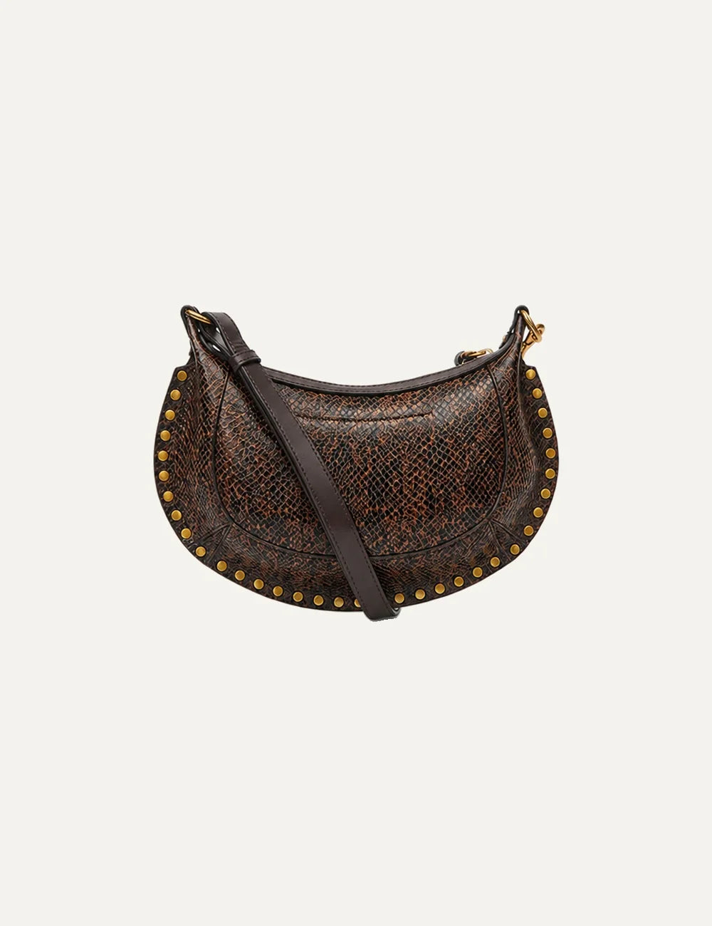 Isabel Marant Oskan Moon python-effect leather bag with gold-tone studs back