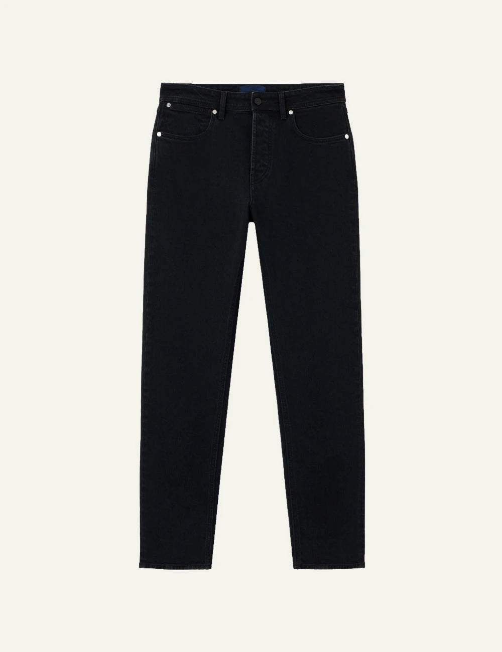 Men's Stone Island black stretch denim jeans with five-pocket design