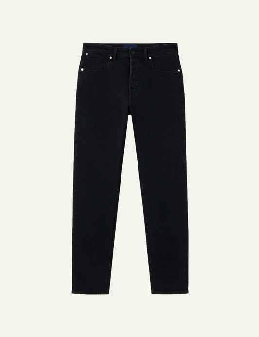 Men's Stone Island black stretch denim jeans with five-pocket design