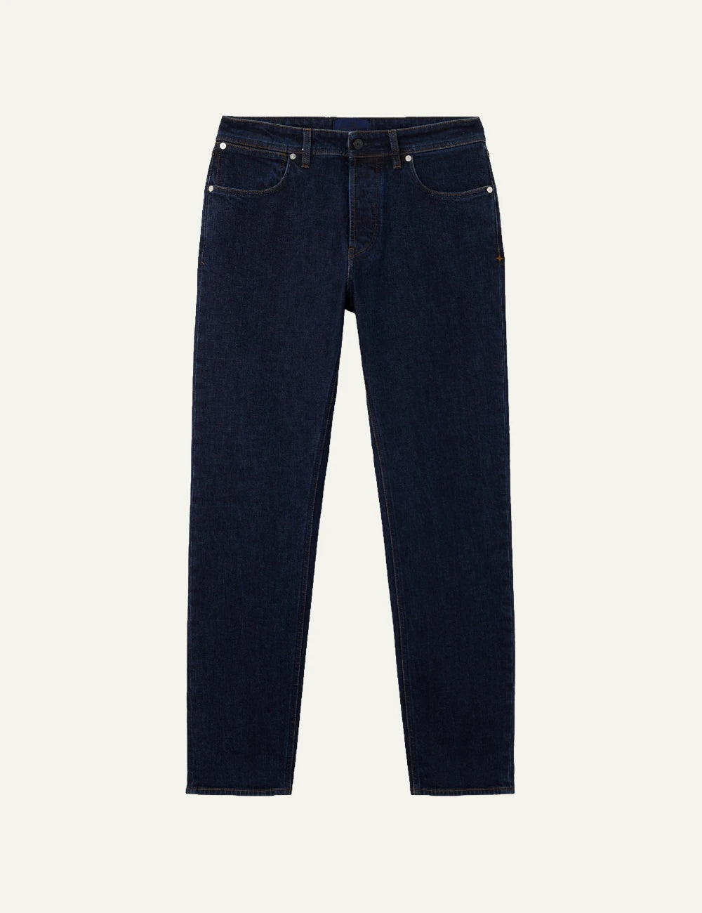 Men's Stone Island dark blue stretch indigo denim jeans with five-pocket design