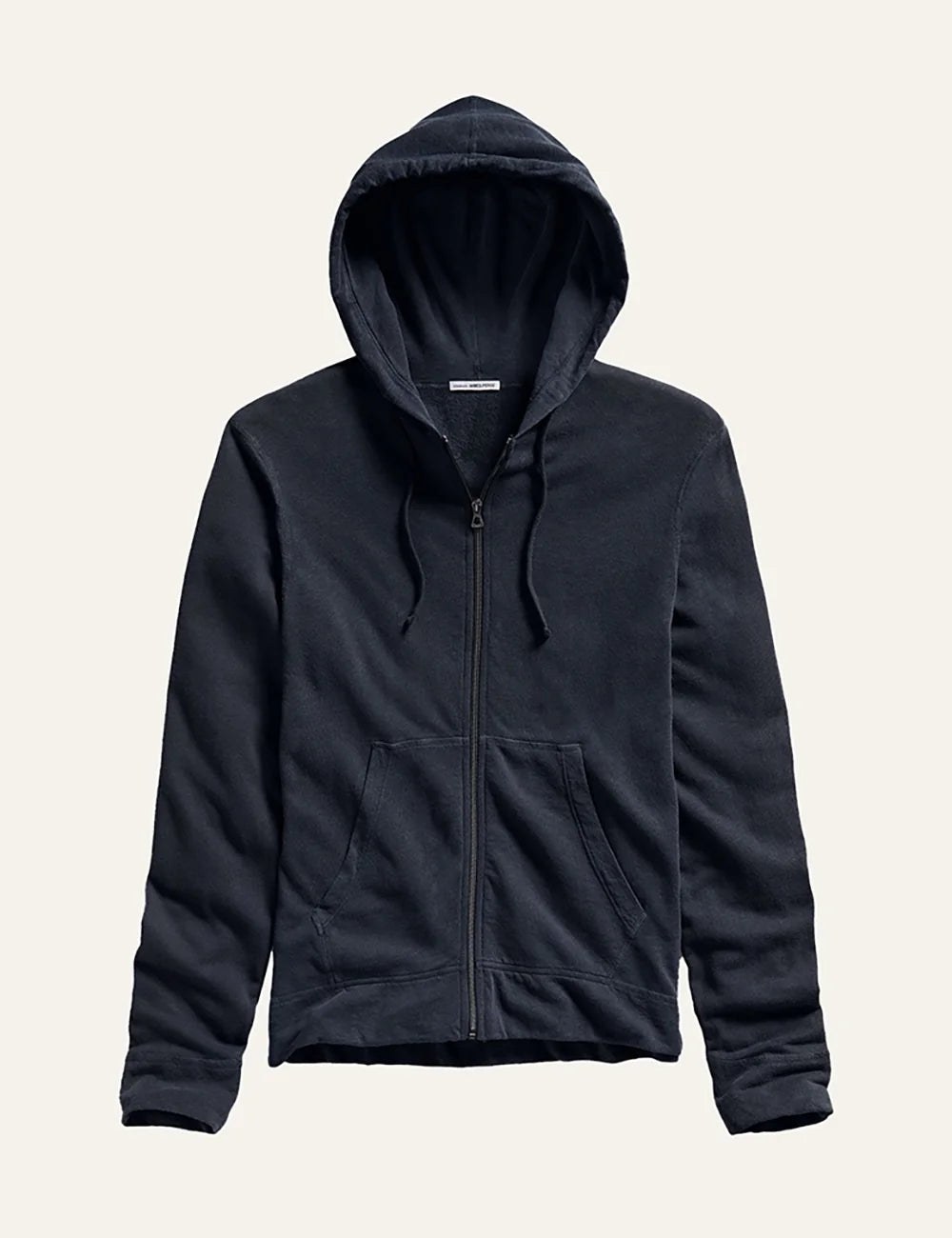James Perse men's dark blue cotton zip-up hoodie