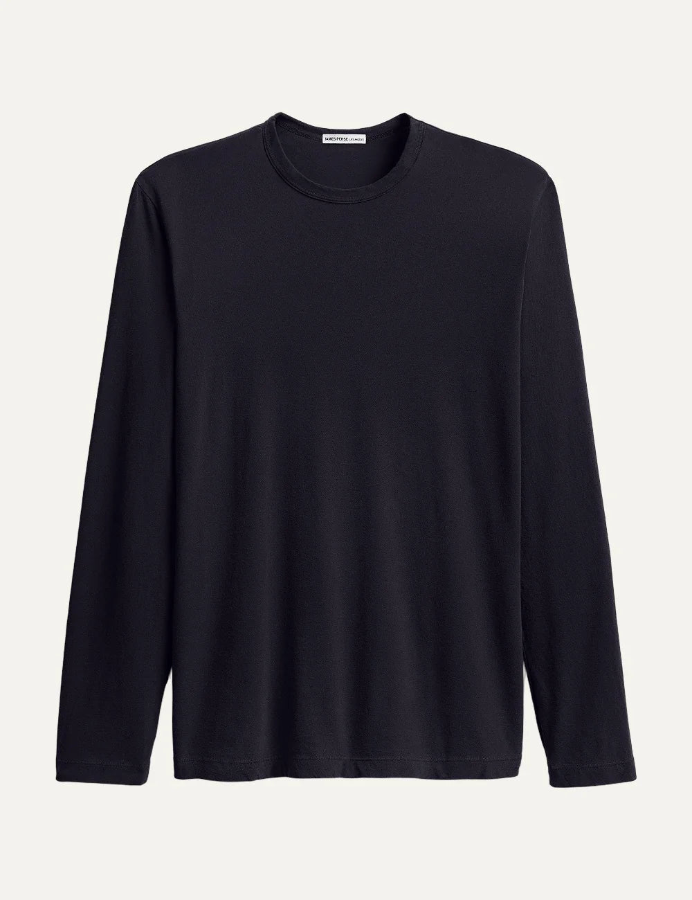 James Perse men's dark navy cotton jersey long sleeve crewneck shirt