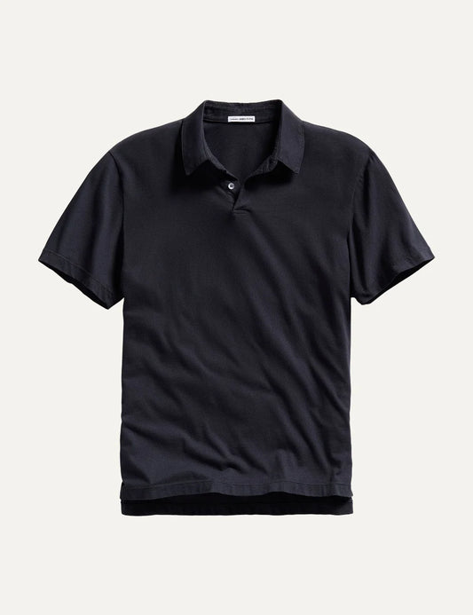 James Perse men's dark navy cotton short sleeve polo shirt
