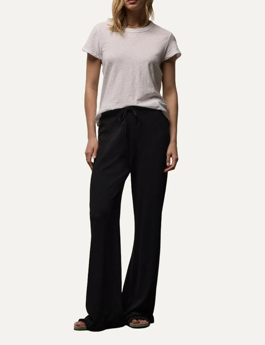 James Perse women's black cotton wide leg sweatpants