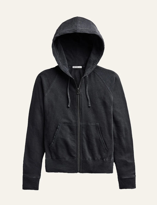 James Perse women's dark blue cotton zip-up hoodie