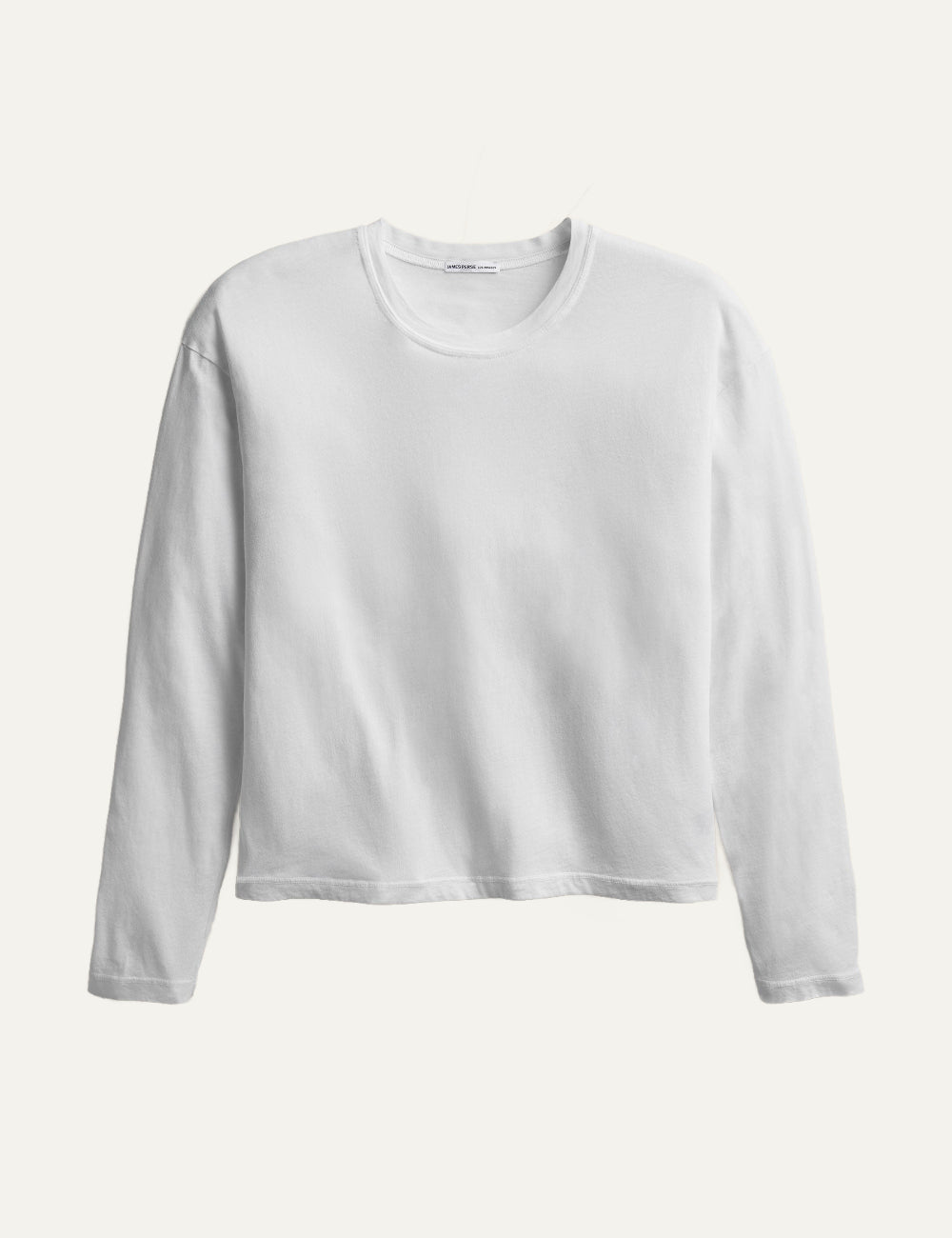 James Perse women's white cotton long sleeve crewneck top