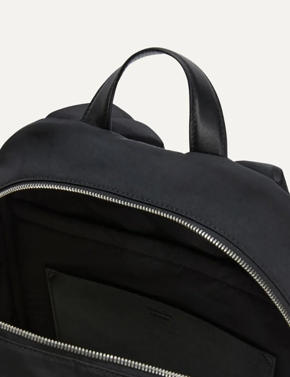 Jil Sander Men’s Black Nylon Leather-Trim Backpack top
