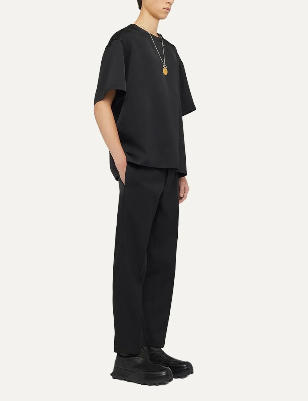 Jil Sander Men’s Black Recycled Polyester Gabardine Trousers side