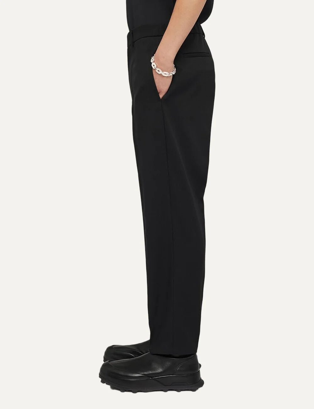 Jil Sander Men’s Black Recycled Polyester Gabardine Trousers side
