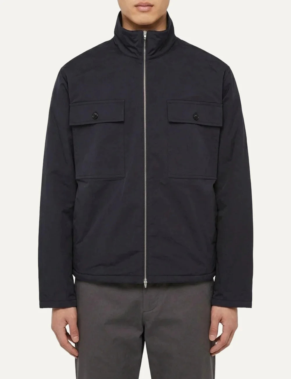 Jil Sander Men’s Black Water-Repellent Wool Jacket full body