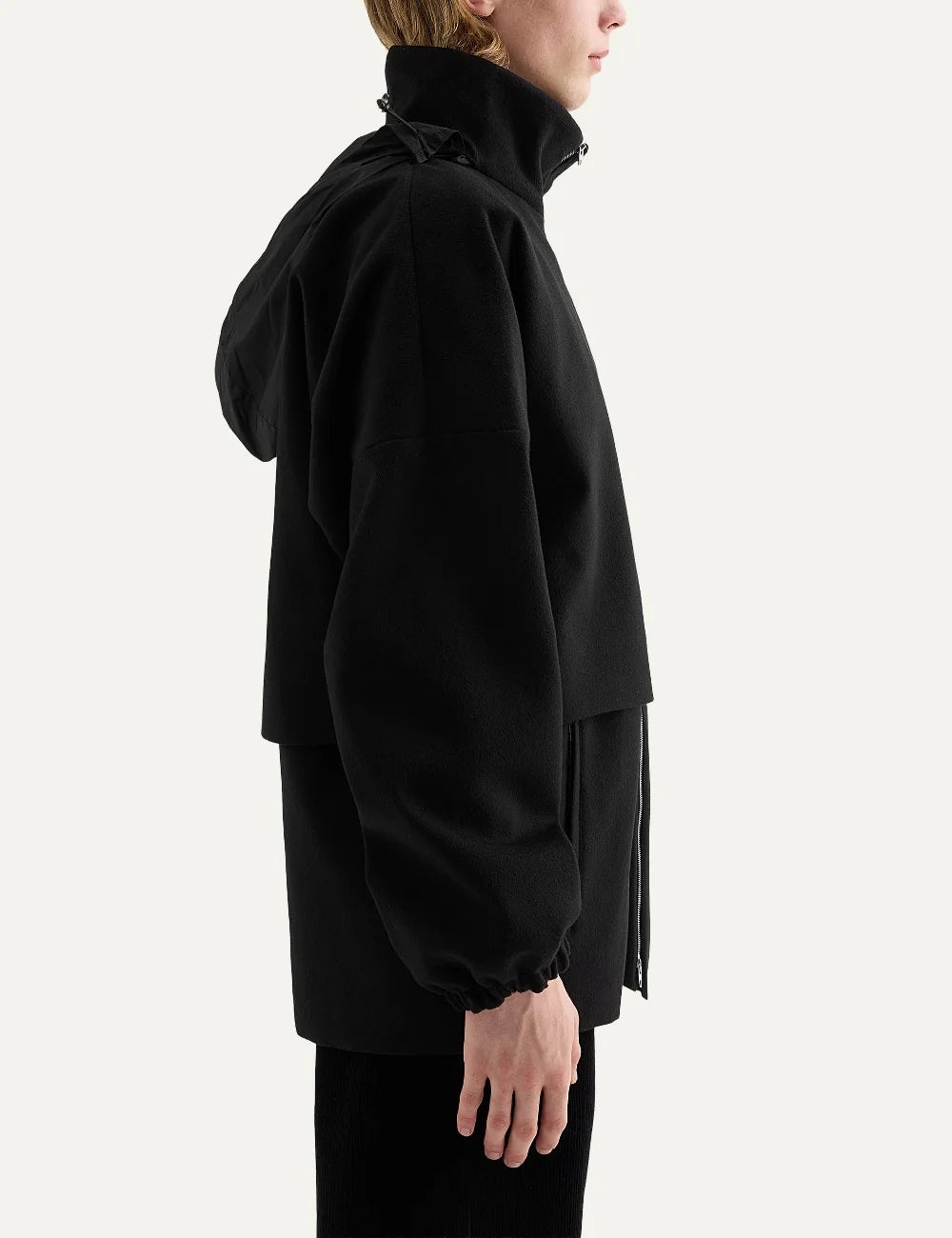 Jil Sander Men’s Black Water-Repellent Wool Jacket side