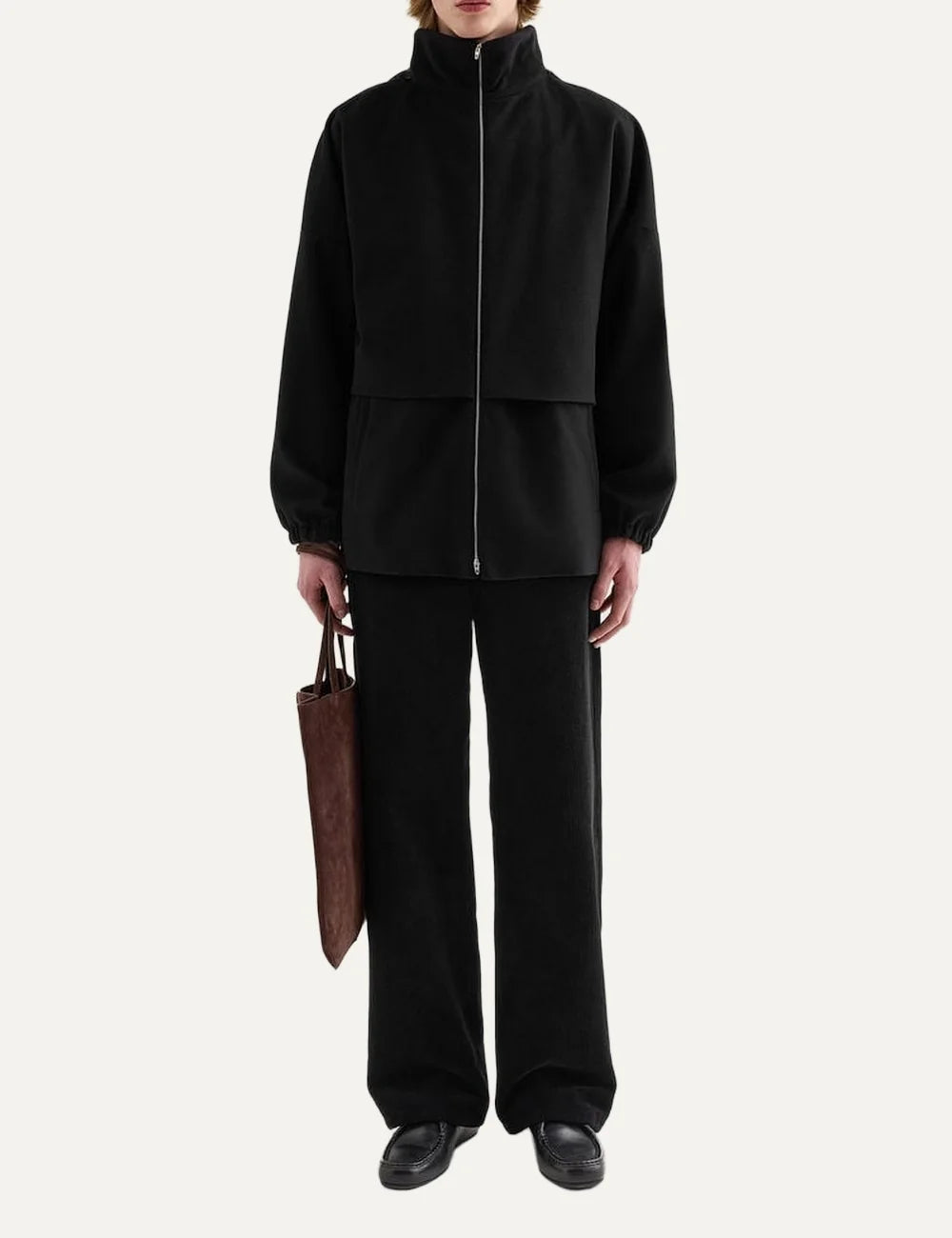 Jil Sander Men’s Black Water-Repellent Wool Jacket full body