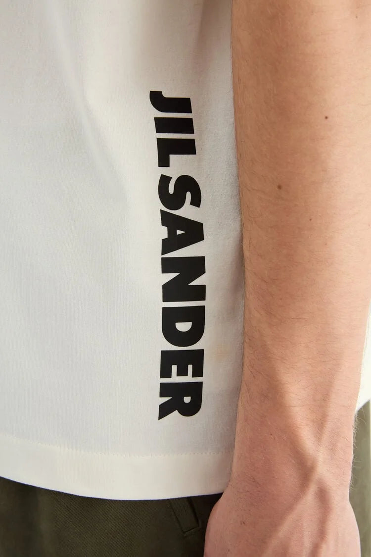 Jil Sander Men’s Ecru Cotton Logo T-Shirt detail
