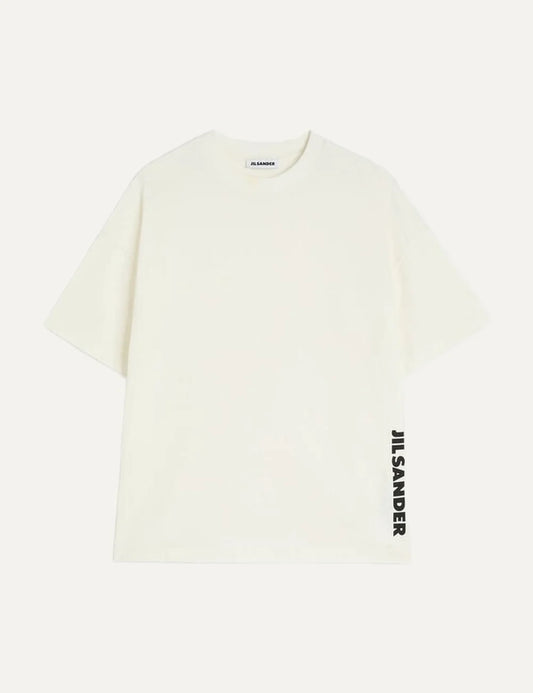 Jil Sander Men’s Ecru Cotton Logo T-Shirt