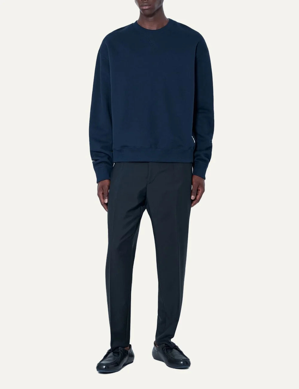 Jil Sander Men’s Navy Cotton Logo Sweatshirt full body
