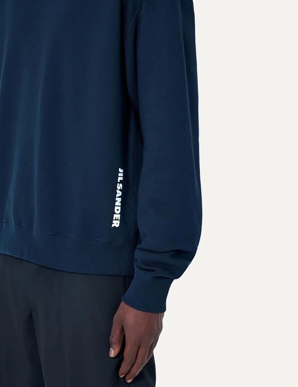 Jil Sander Men’s Navy Cotton Logo Sweatshirt detail