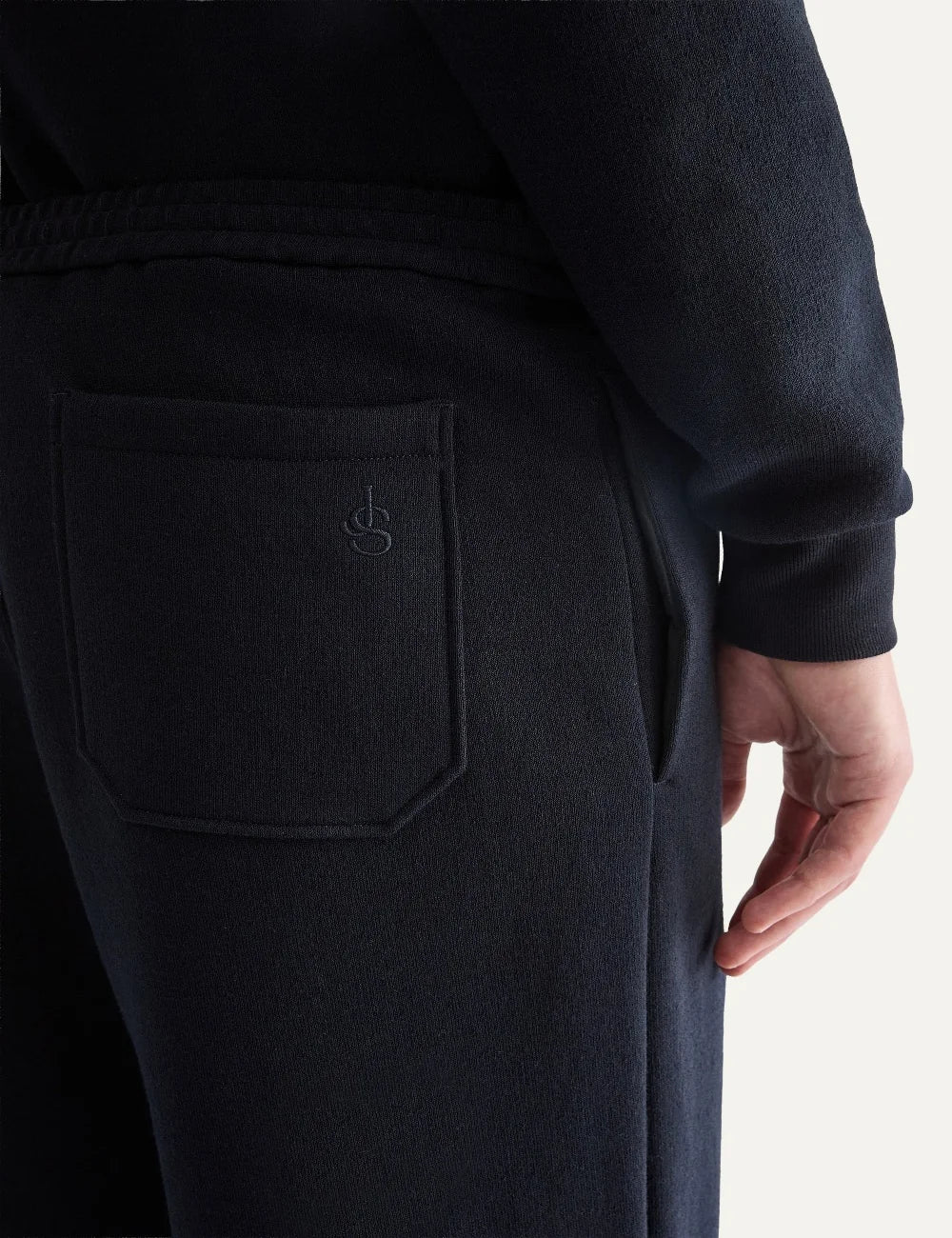 Jil Sander Men’s Navy Cotton-Wool Jersey Sweatpants back detail