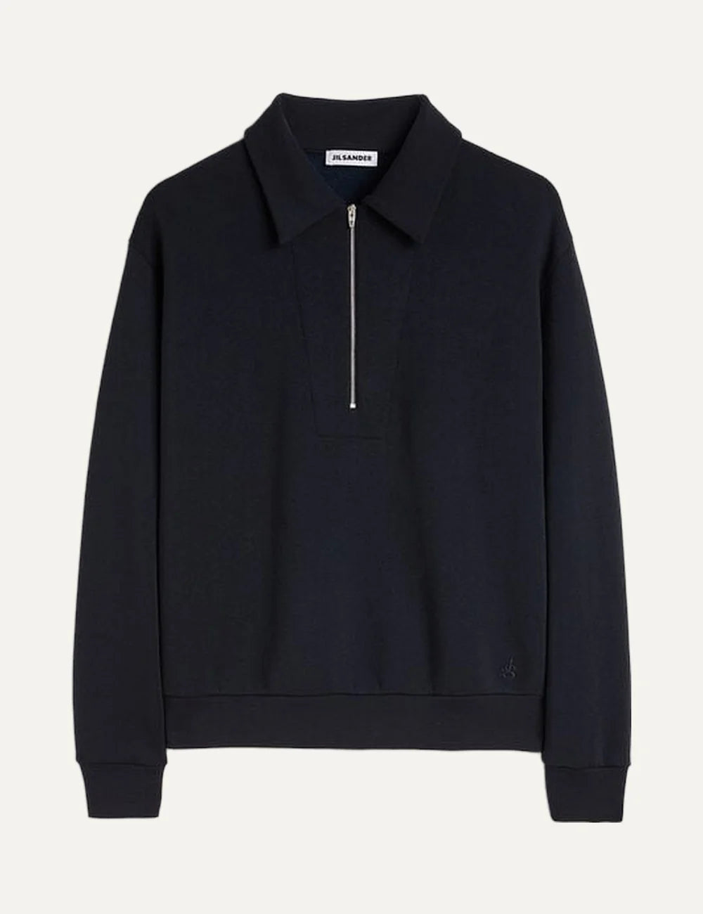 Jil Sander Men’s Navy Cotton-Wool Polo Sweatshirt