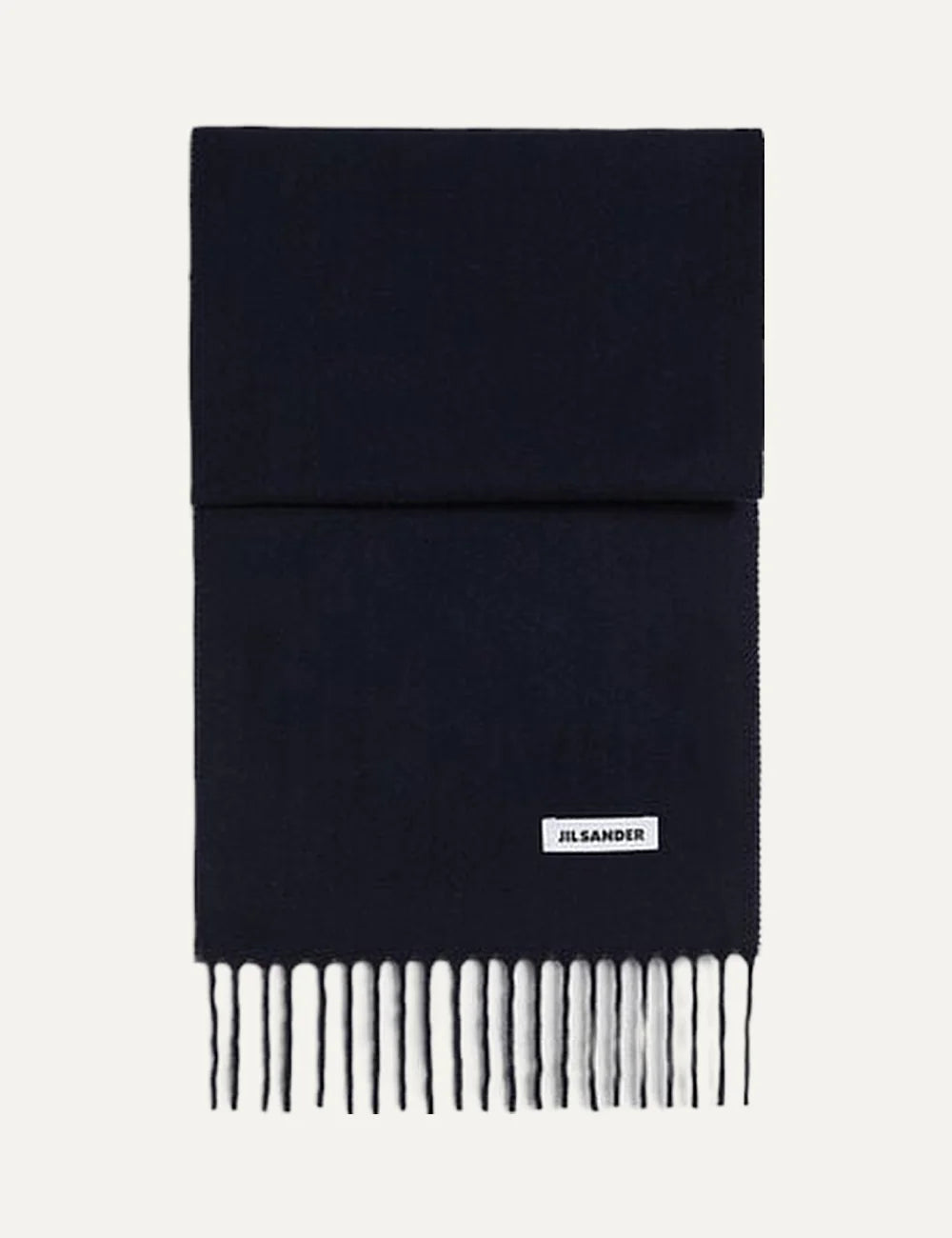 Jil Sander Men’s Navy Virgin Wool Fringed Scarf