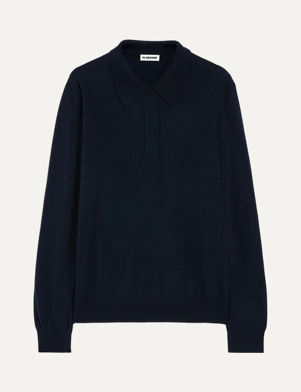 Jil Sander Men’s Navy Wool Knitted Polo Shirt