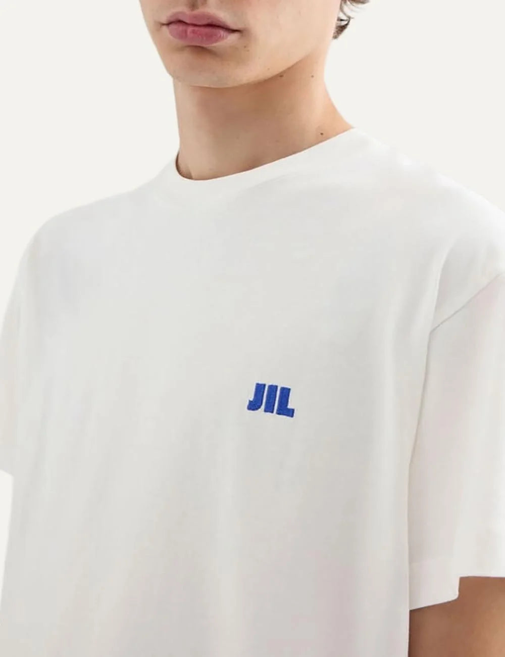 Jil Sander Men’s White Organic Cotton Logo T-Shirt detail