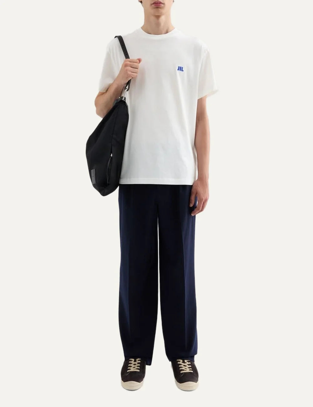 Jil Sander Men’s White Organic Cotton Logo T-Shirt full body