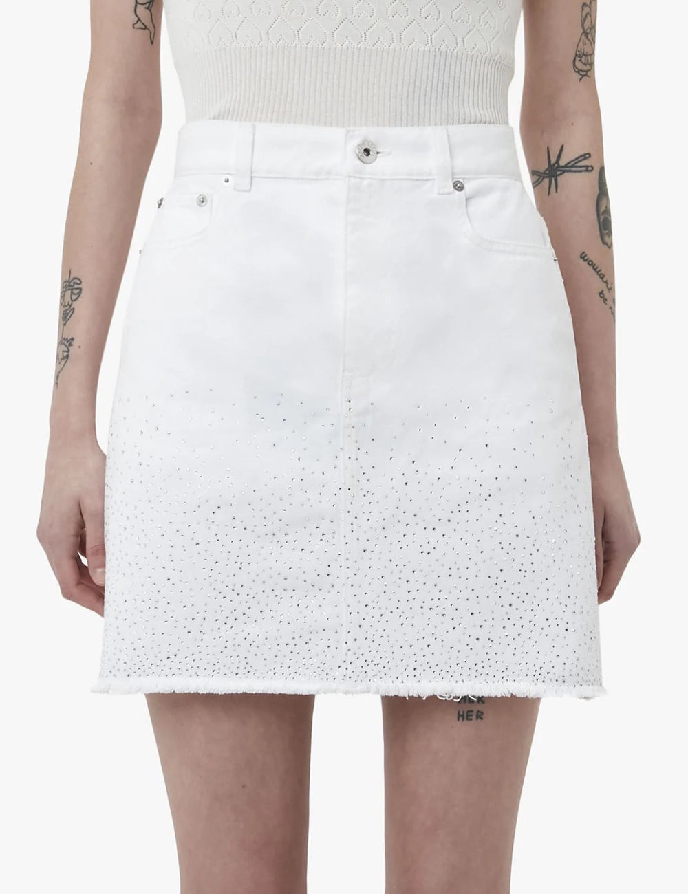 JWANDERSON CRYSTAL HEM MINI SKIRT JWANDERSON