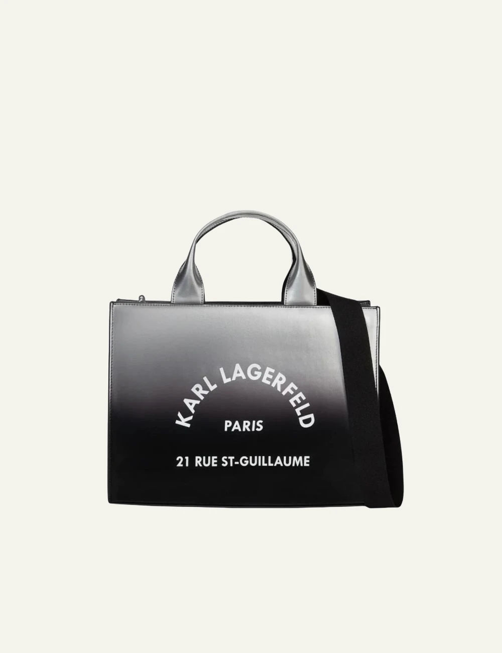 Karl Lagerfeld medium tote bag in black and grey degradé with logo print