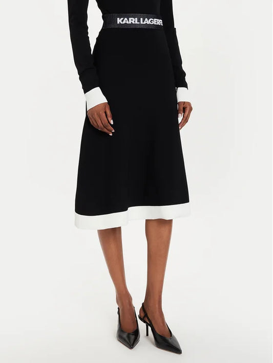 KARL LAGERFELD FLARED KNIT SKIRT KARL LAGERFELD