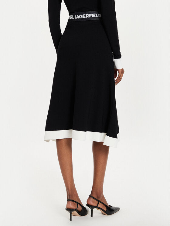 KARL LAGERFELD FLARED KNIT SKIRT KARL LAGERFELD