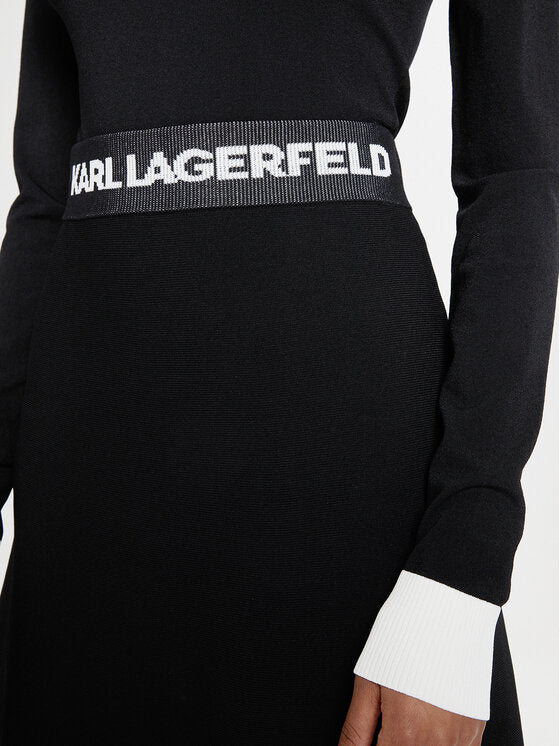 KARL LAGERFELD FLARED KNIT SKIRT KARL LAGERFELD