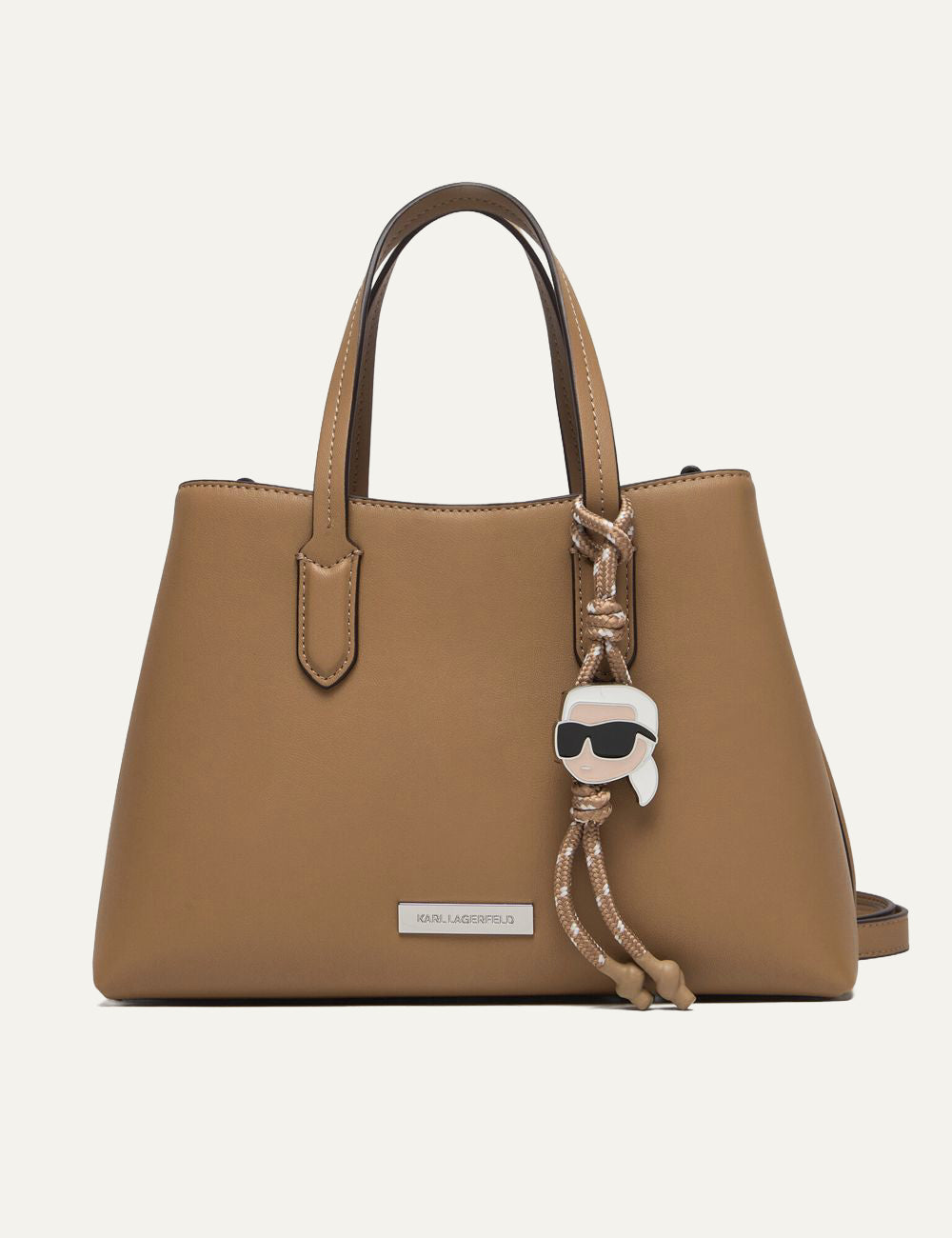 Karl Lagerfeld γυναικεία τσάντα tote καφέ brown με δομημένη γραμμή