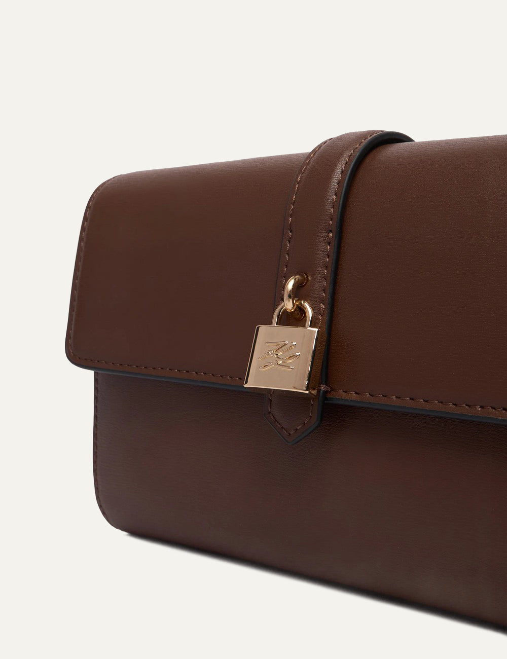 Γυναικεία Karl Lagerfeld καφέ leather shoulder bag side view